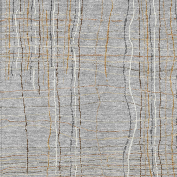 Homeroots 3' Black Ivory And Brown Striped Washable Area Rug For Indoor And Outdoor Spaces, Durable & Stylish 10' X 14' Polyester 597396