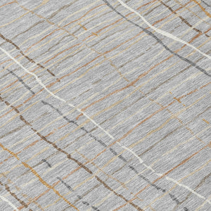 Homeroots 3' Black Ivory And Brown Striped Washable Area Rug For Indoor And Outdoor Spaces, Durable & Stylish 10' X 14' Polyester 597396