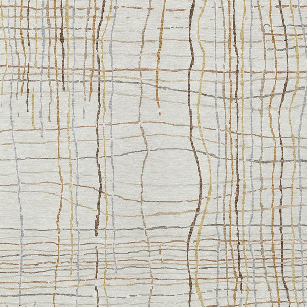 Homeroots 3' Black Ivory And Brown Striped Washable Area Rug For Indoor And Outdoor Spaces, Durable & Stylish 3' X 5' Polyester 597397