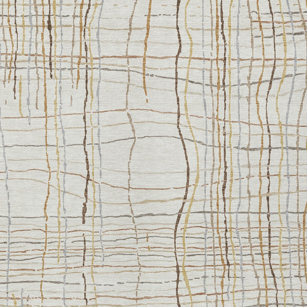 Homeroots 3' Black Ivory And Brown Striped Washable Area Rug For Indoor And Outdoor Spaces, Durable & Stylish 5' X 8' Polyester 597398