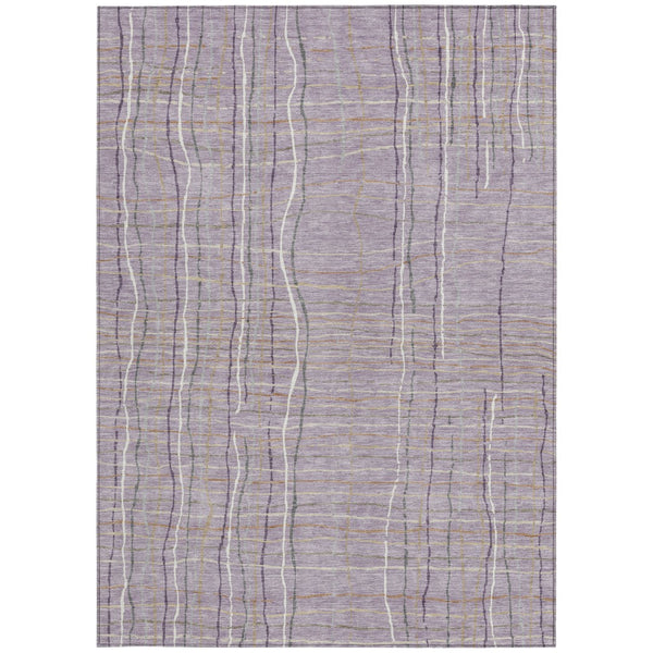 Homeroots 3' Black Ivory And Brown Striped Washable Area Rug For Indoor And Outdoor Spaces, Durable & Stylish 10' X 14' Polyester 597408