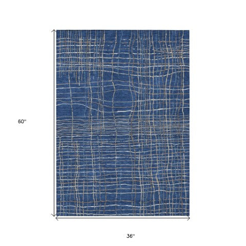 Homeroots 3' Black Ivory And Brown Striped Washable Area Rug For Indoor And Outdoor Spaces, Durable & Stylish 3' X 5' Polyester 597409