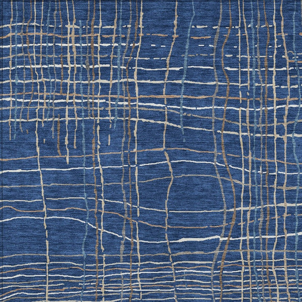 Homeroots 3' Black Ivory And Brown Striped Washable Area Rug For Indoor And Outdoor Spaces, Durable & Stylish 3' X 5' Polyester 597409