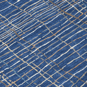 Homeroots 3' Black Ivory And Brown Striped Washable Area Rug For Indoor And Outdoor Spaces, Durable & Stylish 5' X 8' Polyester 597410