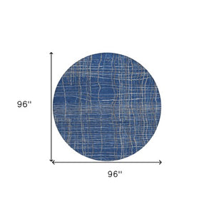 Homeroots 3' Black Ivory And Brown Striped Washable Area Rug For Indoor And Outdoor Spaces, Durable & Stylish 8' Round Polyester 597411