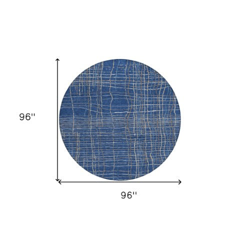 Homeroots 3' Black Ivory And Brown Striped Washable Area Rug For Indoor And Outdoor Spaces, Durable & Stylish 8' Round Polyester 597411