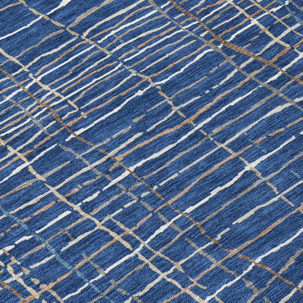 Homeroots 3' Black Ivory And Brown Striped Washable Area Rug For Indoor And Outdoor Spaces, Durable & Stylish 9' X 12' Polyester 597413