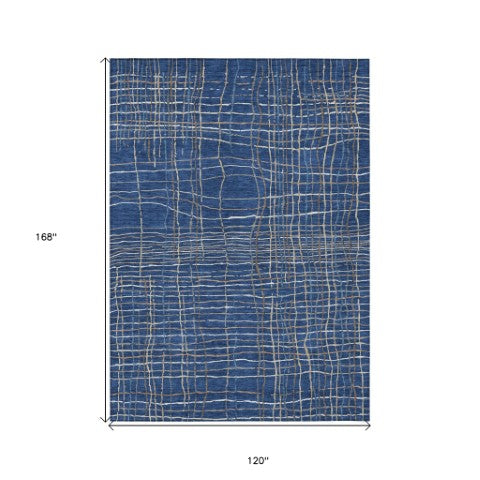 Homeroots 3' Black Ivory And Brown Striped Washable Area Rug For Indoor And Outdoor Spaces, Durable & Stylish 10' X 14' Polyester 597414