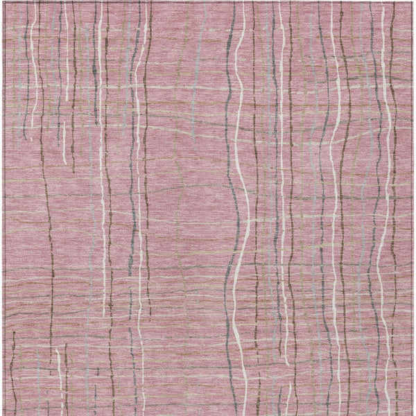 Homeroots 3' Black Ivory And Brown Striped Washable Area Rug For Indoor And Outdoor Spaces, Durable & Stylish 5' X 8' Polyester 597416