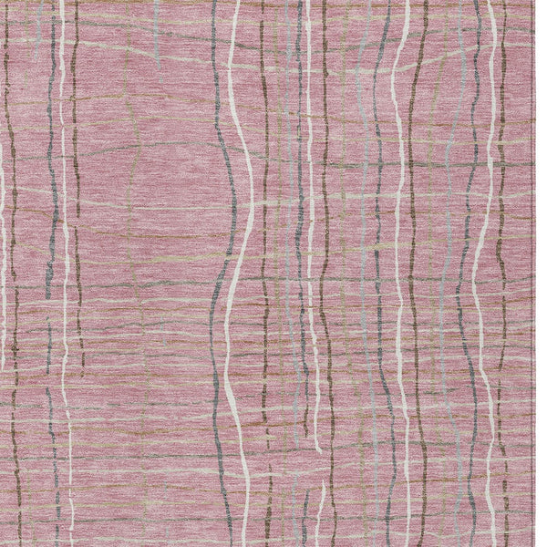 Homeroots 3' Black Ivory And Brown Striped Washable Area Rug For Indoor And Outdoor Spaces, Durable & Stylish 5' X 8' Polyester 597416