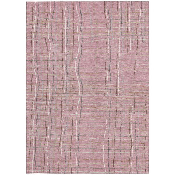 Homeroots 3' Black Ivory And Brown Striped Washable Area Rug For Indoor And Outdoor Spaces, Durable & Stylish 8' X 10' Polyester 597418