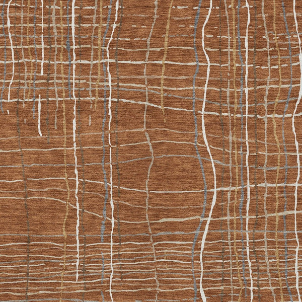 Homeroots 3' Black Ivory And Brown Striped Washable Area Rug For Indoor And Outdoor Spaces, Durable & Stylish 9' X 12' Polyester 597425