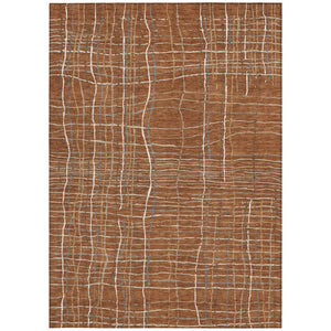 Homeroots 3' Black Ivory And Brown Striped Washable Area Rug For Indoor And Outdoor Spaces, Durable & Stylish 10' X 14' Polyester 597426
