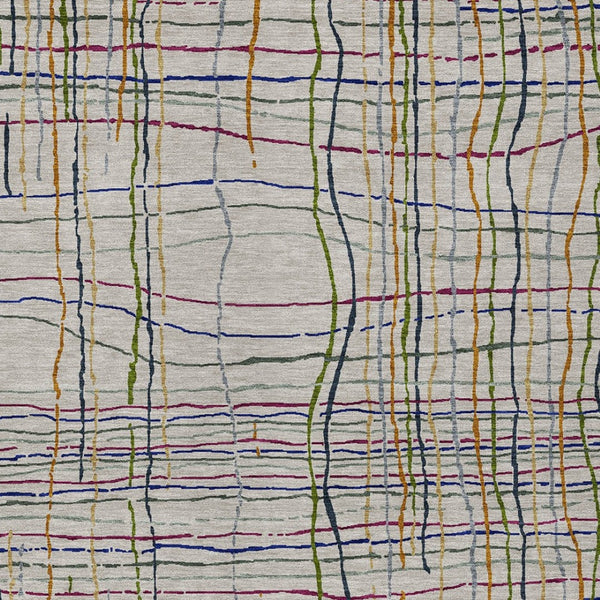 Homeroots 3' Black Ivory And Brown Striped Washable Area Rug For Indoor And Outdoor Spaces, Durable & Stylish 8' X 10' Polyester 597430