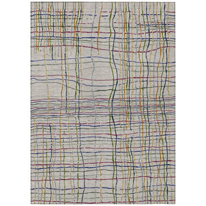 HomeRoots 9' X 12' Washable Ivory Pink Copper Striped Area Rug - Stylish Indoor/Outdoor Durable Design 597431