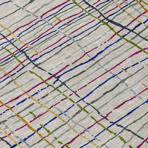 Homeroots 3' Black Ivory And Brown Striped Washable Area Rug For Indoor And Outdoor Spaces, Durable & Stylish 10' X 14' Polyester 597432