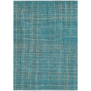 Homeroots 3' Black Ivory And Brown Striped Washable Area Rug For Indoor And Outdoor Spaces, Durable & Stylish 8' X 10' Polyester 597436