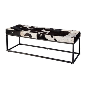 Butler Specialty Company Stinson 54” Leather & Iron Accent Bench For Stylish Home And Office Spaces Black And White Iron,Leather,Engineered Wood 5974373-butler