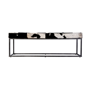 Butler Specialty Company Stinson 54” Leather & Iron Accent Bench For Stylish Home And Office Spaces Black And White Iron,Leather,Engineered Wood 5974373-butler