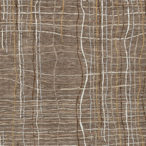 Homeroots 3' Black Ivory And Brown Striped Washable Area Rug For Indoor And Outdoor Spaces, Durable & Stylish 3' X 5' Polyester 597439