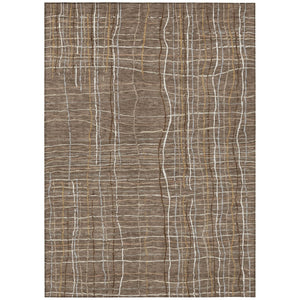 HomeRoots 9' Taupe Brown and Ivory Striped Indoor Outdoor Area Rug - Durable, Washable, Stylish Décor Solution! 597443