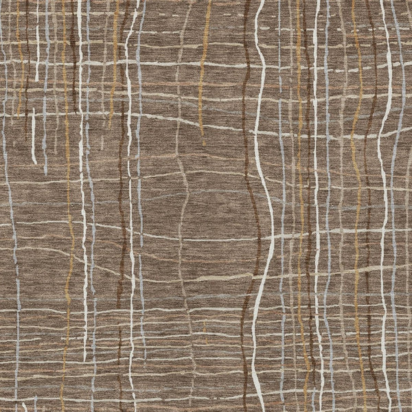 Homeroots 3' Black Ivory And Brown Striped Washable Area Rug For Indoor And Outdoor Spaces, Durable & Stylish 9' X 12' Polyester 597443