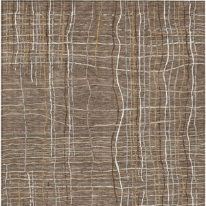 Homeroots 3' Black Ivory And Brown Striped Washable Area Rug For Indoor And Outdoor Spaces, Durable & Stylish 10' X 14' Polyester 597444
