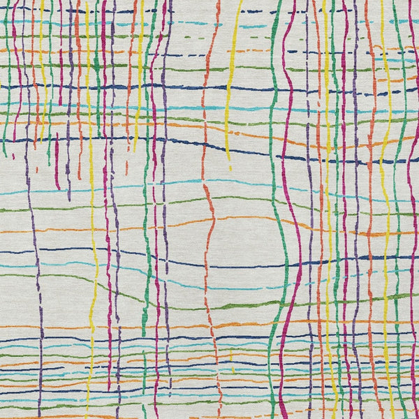 Homeroots 3' Black Ivory And Brown Striped Washable Area Rug For Indoor And Outdoor Spaces, Durable & Stylish 9' X 12' Polyester 597449