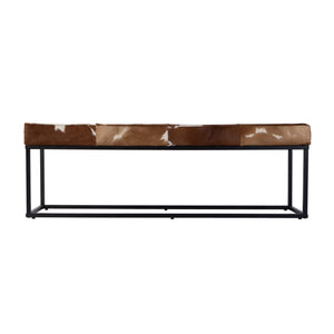 Butler Specialty Company Stinson 54” Leather & Iron Accent Bench For Stylish Home And Office Spaces White,Black,Brown Iron,Leather,Engineered Wood 5974503-butler