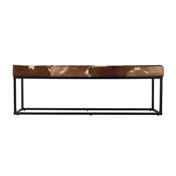 Butler Specialty Company Stinson 54” Leather & Iron Accent Bench For Stylish Home And Office Spaces White,Black,Brown Iron,Leather,Engineered Wood 5974503-butler