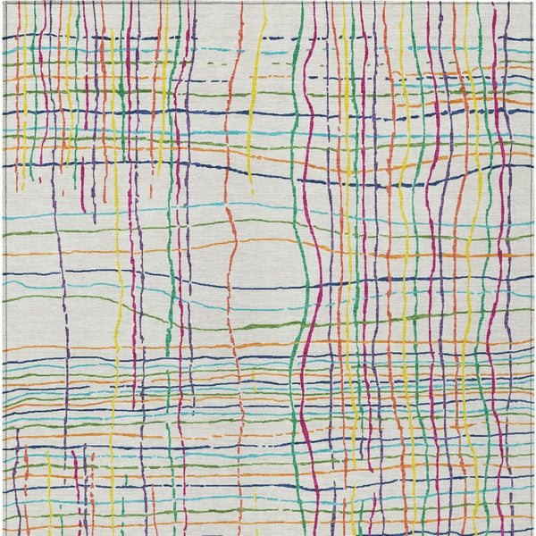 Homeroots 3' Black Ivory And Brown Striped Washable Area Rug For Indoor And Outdoor Spaces, Durable & Stylish 10' X 14' Polyester 597450