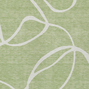 Homeroots 3' Artichoke Green Abstract Washable Area Rug - Perfect For Indoor And Outdoor Spaces, Easy Care 3' X 5' Polyester 597451