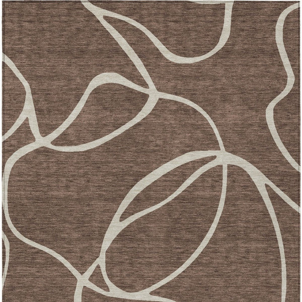 Homeroots 3' Artichoke Green Abstract Washable Area Rug - Perfect For Indoor And Outdoor Spaces, Easy Care 5' X 8' Polyester 597464