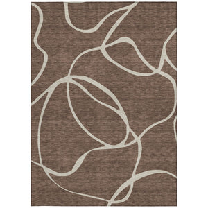 Homeroots 3' Artichoke Green Abstract Washable Area Rug - Perfect For Indoor And Outdoor Spaces, Easy Care 10' X 14' Polyester 597468