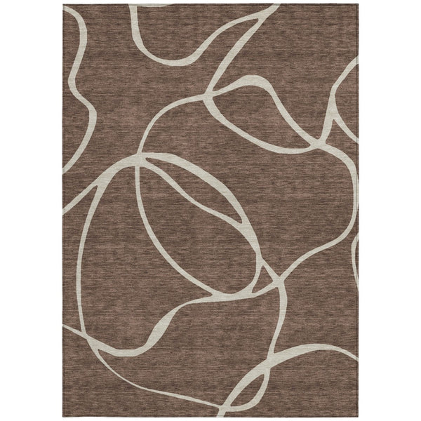 Homeroots 3' Artichoke Green Abstract Washable Area Rug - Perfect For Indoor And Outdoor Spaces, Easy Care 10' X 14' Polyester 597468