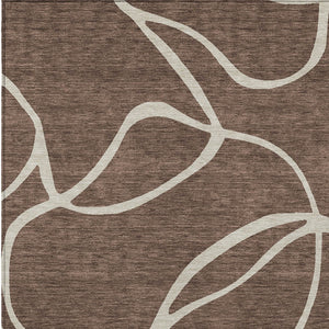 Homeroots 3' Artichoke Green Abstract Washable Area Rug - Perfect For Indoor And Outdoor Spaces, Easy Care 10' X 14' Polyester 597468