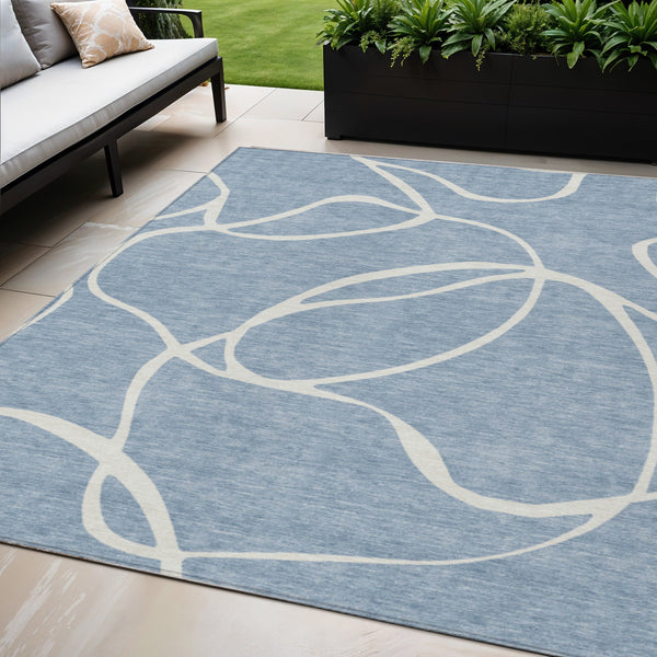Homeroots 3' Artichoke Green Abstract Washable Area Rug - Perfect For Indoor And Outdoor Spaces, Easy Care 5' X 8' Polyester 597470