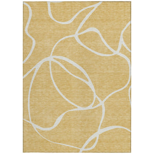 Homeroots 3' Artichoke Green Abstract Washable Area Rug - Perfect For Indoor And Outdoor Spaces, Easy Care 3' X 5' Polyester 597475