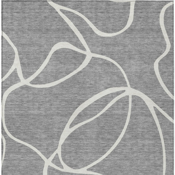 Homeroots 3' Artichoke Green Abstract Washable Area Rug - Perfect For Indoor And Outdoor Spaces, Easy Care 5' X 8' Polyester 597482