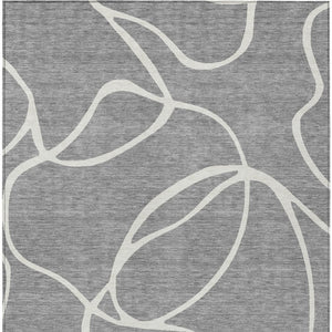 Homeroots 3' Artichoke Green Abstract Washable Area Rug - Perfect For Indoor And Outdoor Spaces, Easy Care 10' X 14' Polyester 597486