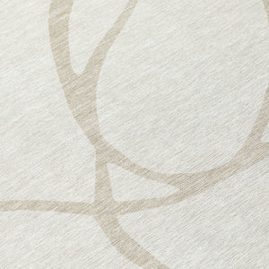 Homeroots 3' Artichoke Green Abstract Washable Area Rug - Perfect For Indoor And Outdoor Spaces, Easy Care 8' Round Polyester 597489