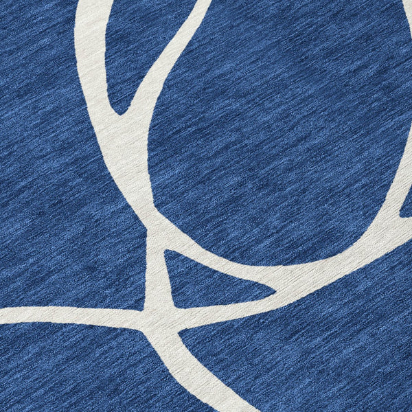 Homeroots 3' Artichoke Green Abstract Washable Area Rug - Perfect For Indoor And Outdoor Spaces, Easy Care 8' Round Polyester 597495