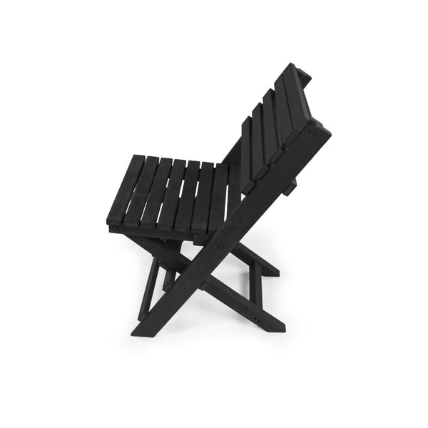English Elm Coastal Bay Recycled Hdpe Folding Bistro Chair for Patio and Balcony Use Black B2745P409662