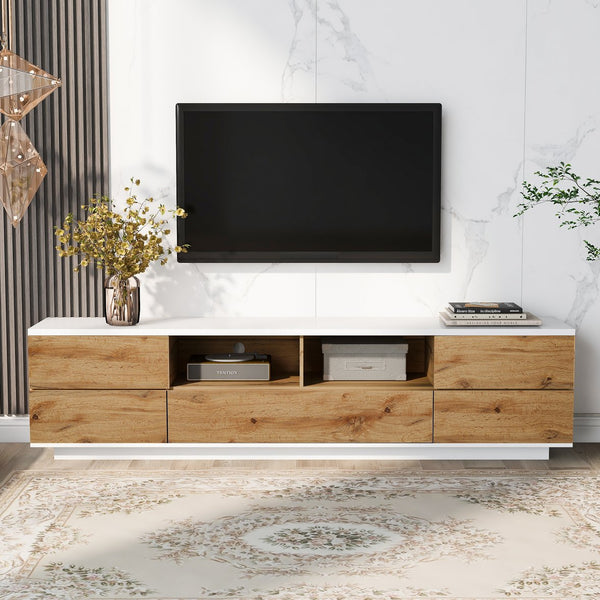 English Elm Modern Tv Stand For Up To 80" Tvs - Sleek Media Console With Multi-Functional Storage & Cable Management WF313575AAP