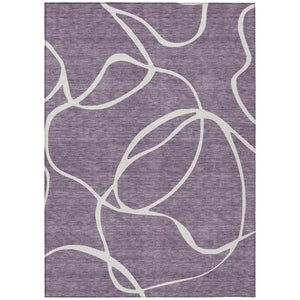 HomeRoots 5' Stylish Purple and Ivory Abstract Area Rug - Washable, Durable, Perfect for Indoor Outdoor Spaces 10' X 14' 597516