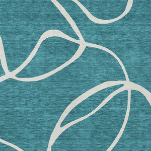 Homeroots 3' Artichoke Green Abstract Washable Area Rug - Perfect For Indoor And Outdoor Spaces, Easy Care 3' X 5' Polyester 597523