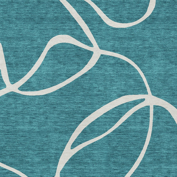 Homeroots 3' Artichoke Green Abstract Washable Area Rug - Perfect For Indoor And Outdoor Spaces, Easy Care 3' X 5' Polyester 597523