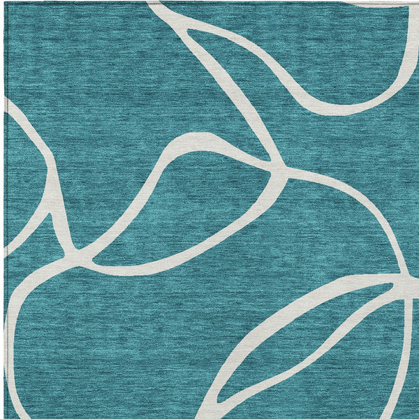 Homeroots 3' Artichoke Green Abstract Washable Area Rug - Perfect For Indoor And Outdoor Spaces, Easy Care 5' X 8' Polyester 597524