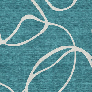 Homeroots 3' Artichoke Green Abstract Washable Area Rug - Perfect For Indoor And Outdoor Spaces, Easy Care 9' X 12' Polyester 597527