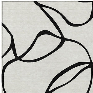 Homeroots 3' Artichoke Green Abstract Washable Area Rug - Perfect For Indoor And Outdoor Spaces, Easy Care 3' X 5' Polyester 597529